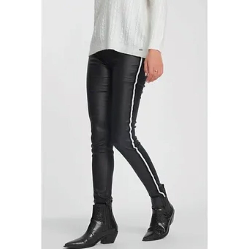 Faux Leather Side Stripe Legging NWT